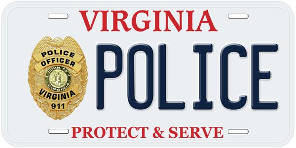 Virginia Police Car Tag Novelty License Plate  