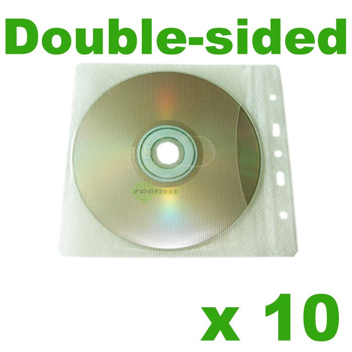 10 PCS CD DVD Case Storage Holder Binding Binder Sleeve  