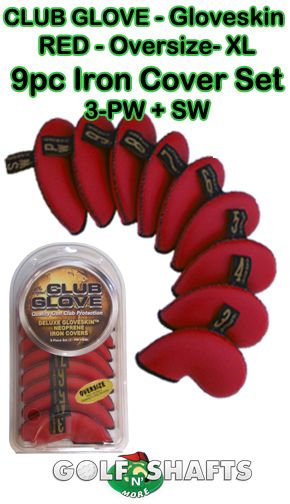 Club Glove 9pc Gloveskin XL Iron Cover Set 3 PW+SW Red  