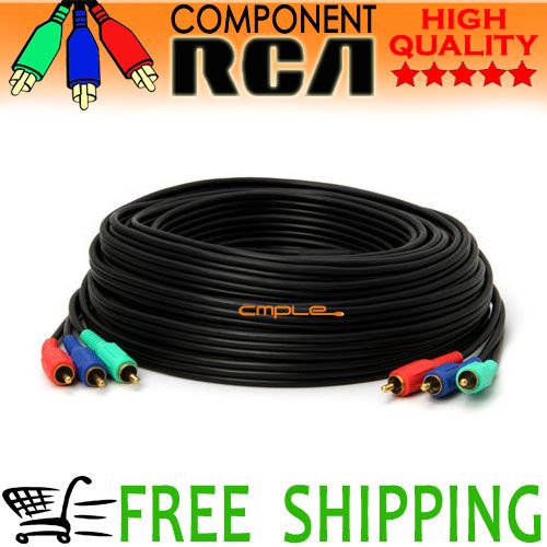 New 50FT Component Video 3 RCA RGB Y/Pb/Pr TV Camera VCR HD Cable LCD 