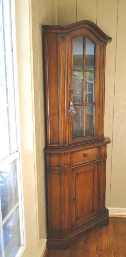 Vintage English CORNER CABINET~Bookcase Bar Curio Key  