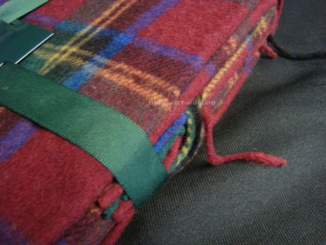 NEW RALPH LAUREN ESTATE THROW RED BLANKET TARTAN PLAID WOOL w FRINGES 