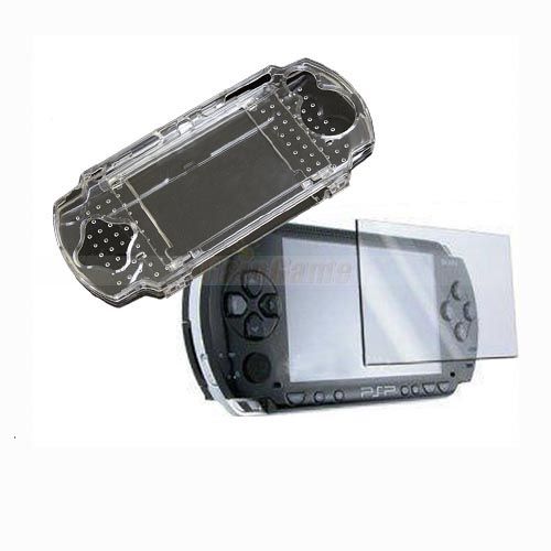 CLEAR CRYSTAL CASE+LCD SCREEN PROTECTOR FOR PSP 3000  