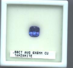 Tanzanite Cushion Cut .80 Carat. Natural AAA Gem Quality.  