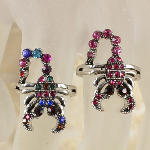 Wholesale 10pcs Vintage Peacock Cocktail Crystal Ring  