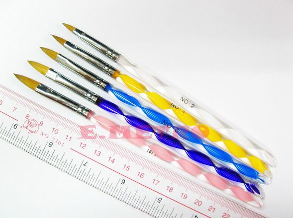 pc 2 Ways Acrylic Nail Art Brush Pen Cuticle Pusher  