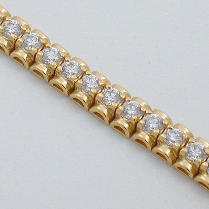 ROLL LINK GOLD GP CZ CUBIC ZIRCONIA TENNIS BRACELET  