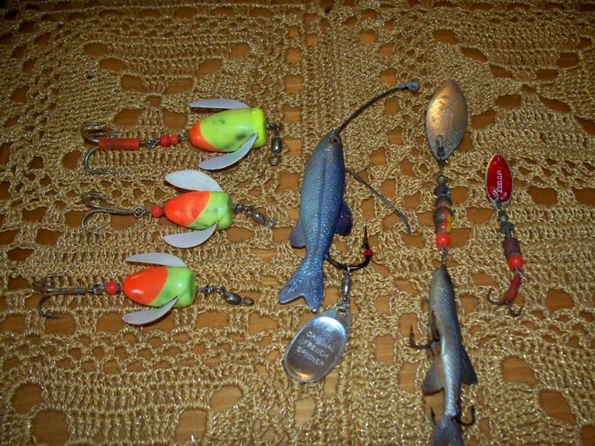 Vintage Fishing Lure/Bait Spin n Glow+MEPPS 6 Pc Lot+++  