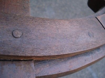 ANTIQUE SHIPS WHEEL PEGGED WALNUT & BRASS WITH HANGER & VICTORIAN 