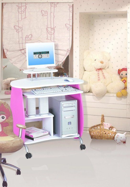 TECHNI MOBILI Q203 WOOD computer desk pink white modern  