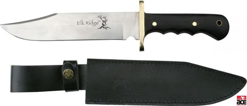 Elk Ridge Knives New Bowie 14 1/8 Knife Blk Wood ER038  