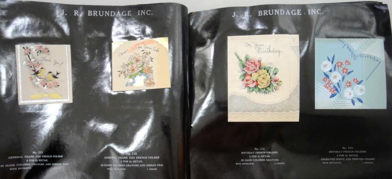 1937 vintage GREETING CARD SAMPLE BOOK brundage ★  