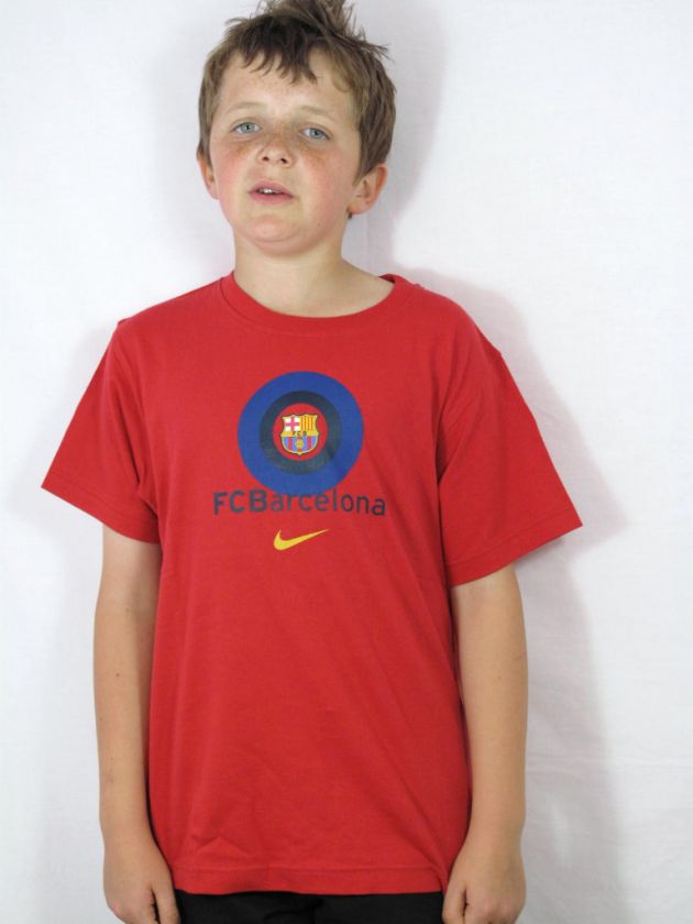 FC Barcelona Boys Red Nike Messi T Shirt 11 12 years  