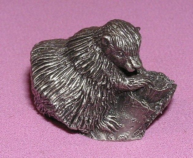 PEWTER PORCUPINE MINIATURE FRANKLIN MINT JANE LUNGER  