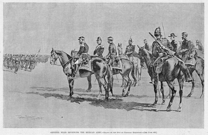 FREDERIC REMINGTON, HORSES, GENERAL MILES MEXICAN ARMY  