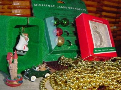   Miniature CHRISTMAS TREE huge lot GARLANDS ornaments 10 Piece LOT