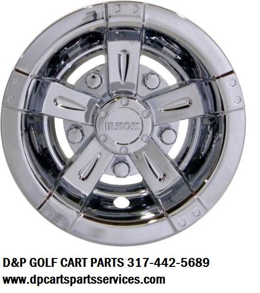 GOLF CART HUB CAPS 8 VEGAS CHROME (set of 4)ON SALE  