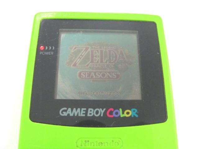   Lime Nintendo GameBoy Color CGB 001 Handheld System with Game Used