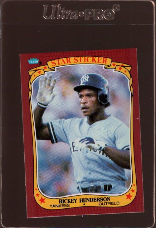 1986 FLEER STICKERS #53 RICKEY HENDERSON MINT *279702  