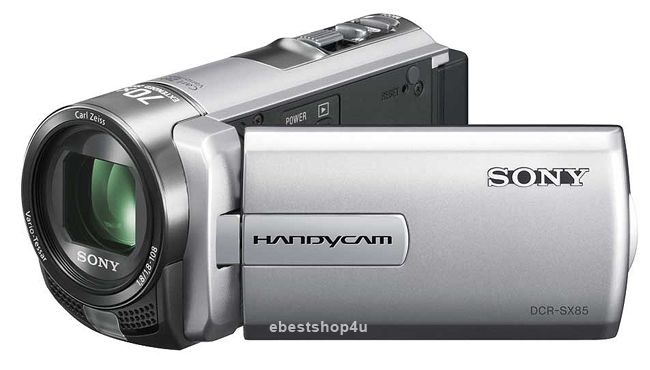 Sony DCR SX85 16GB Hybrid Recording Camcorder 70x Zoom 3”LCD Silver 