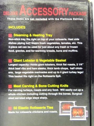 Ronco Showtime Rotisserie & BBQ Deluxe Accessory Package New  