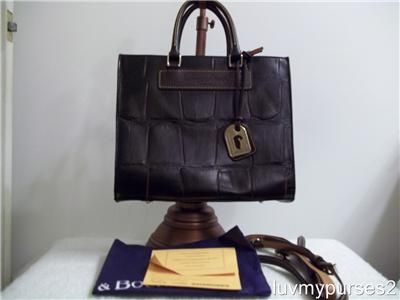 New Dooney and Bourke Leather Croco Satchel Janine In Black  