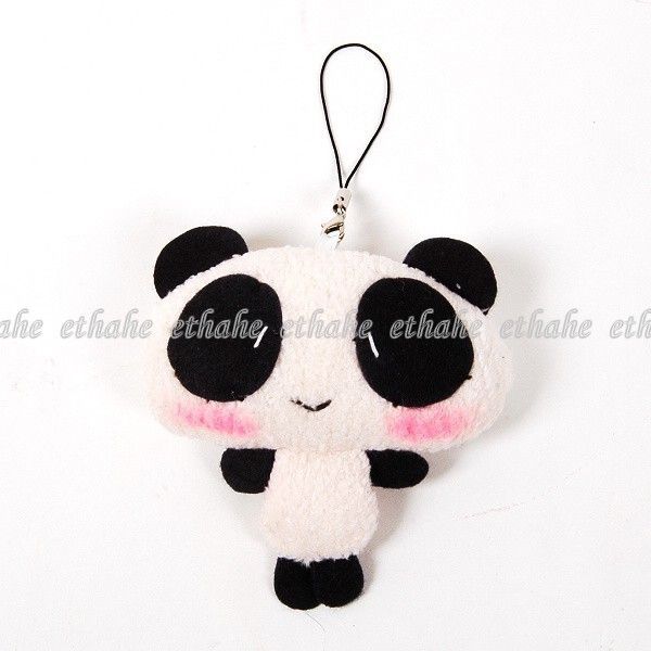 Love Panda Figure Plush Mobile Cell Phone Strap FDLH7  