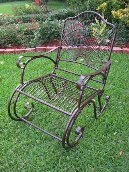 SUN RAY IRON PATIO or PORCH ROCKER in BRONZE   PATIO FURNITURE 