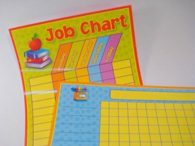 JOB CHART SET Apple Chore Goal TRACKING Teacher Management + Marker 