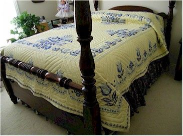 Handmade Quilt Lancaster Design Embroidery Hand Quilted 84x96 Never 