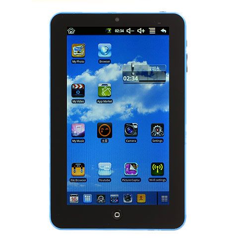 NEW Blue 7 Inch MID Android 2.2 Touchscreen Tablet PC 4GB Netbook PDA