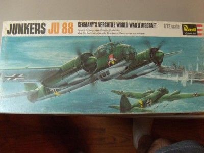 Vintage Revell 1/72 Scale Junkers JU 88 Model Kit H 113  