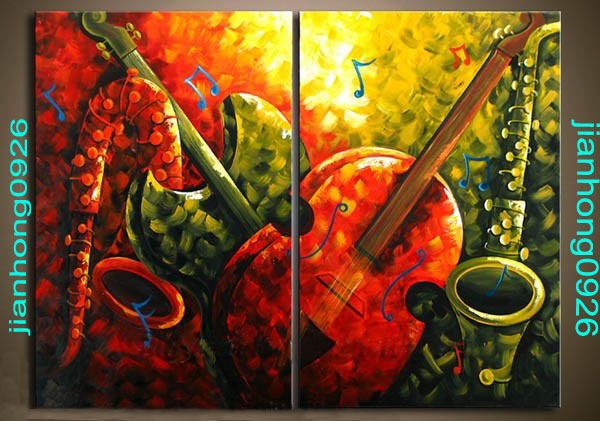 Modern art Oil Painting Musical instruments On Canvas  