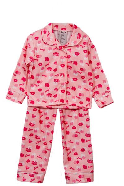 Toddler Girls 3T 2 pc pink flannel pajamas set  