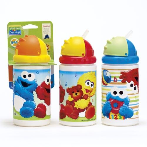   Street Beginnings 14oz Sport Sipper Cup Elmo, Cookie Monster, Big Bird