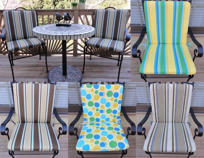 OUTDOOR PATIO SEAT w/ BACK CHAIR ROCKER CUSHION SET  