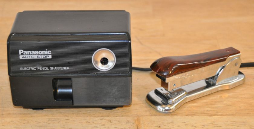 VTG PANASONIC ELECTRIC PENCIL SHARPENER & ACE STAPLER  