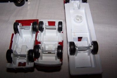 Vintage lot of 4 TOOTSIE TOYS 1970 firetruck semi  