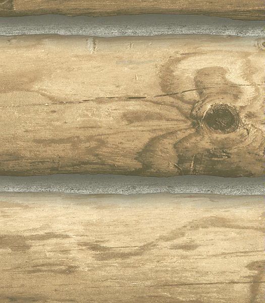 Mountain Log Cabin Logs Wallpaper  Medium Brown CH7977  