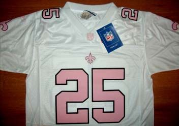   Bush Saints Jersey Youth Girls Medium Stitched NFL White Pink  