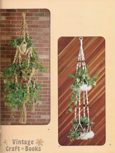 Macrame Moods Patterns Shower Curtain Plant Hangers  