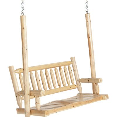 Deluxe Cedar Log Porch Swing, # CSN 81908  