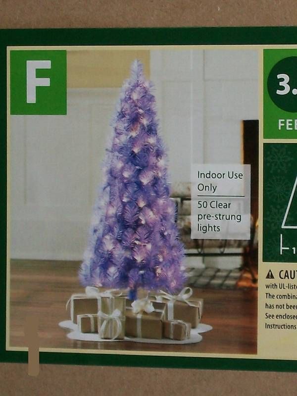 Holiday Time PURPLE Pine Pre Lit Christmas Tree  