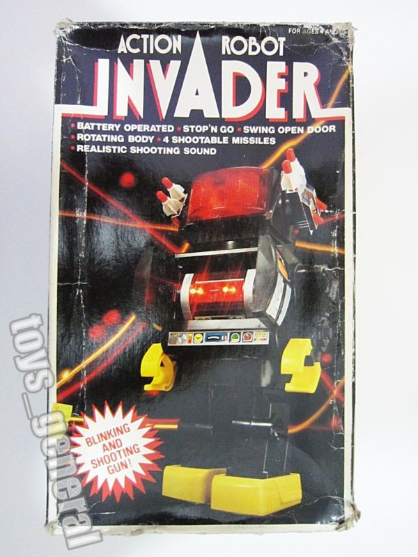 VINTAGE ACTION ROBOT INVADER TOY 1970s HONG KONG  