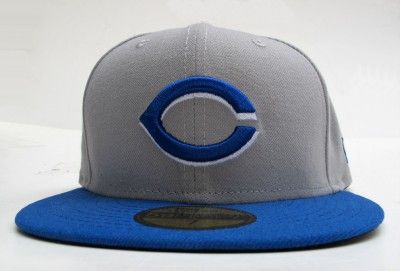 Cincinnati Reds Grey On Blue All Sizes Cap Hat by New Era  