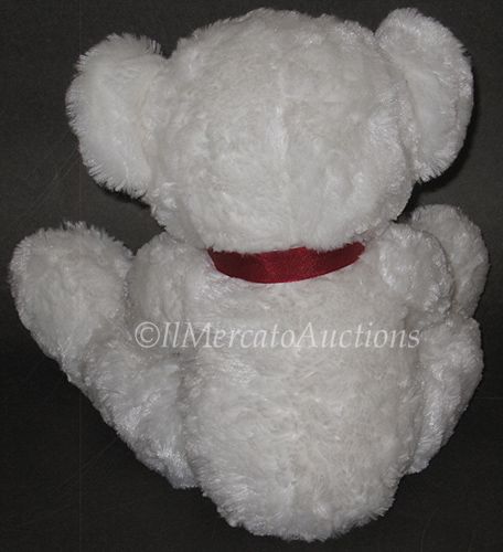 RUSS LOVEY 20879 Plush White TEDDY BEAR 15 Stuffed Toy Red Heart 