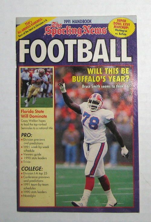 SPORTING NEWS 1991 FOOTBALL HANDBOOK GUIDE SCHEDULES NM  