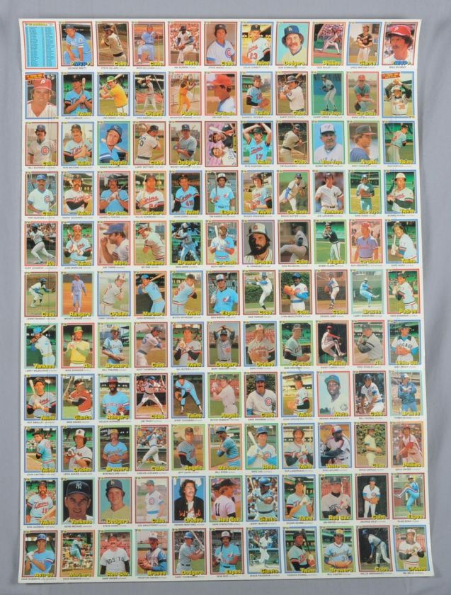 81 Donruss Baseball   COMPLETE SET   5 Uncut Sheets  