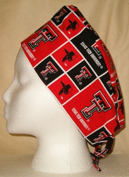 SCRUB HAT CAP MADE W TEXAS TECH UNIVERSITY FABRIC NEW  