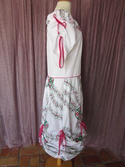   HAWAII VINTAGE DRESS~S/M~MAMO HOWELL SHIRRED VALANCE SKIRT  